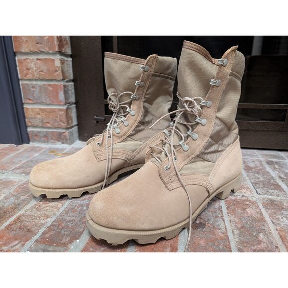 Altama Combat Boots Mens Size 13W Tan Military Hot Weather Steel Toe Vibram Sole - Picture 2 of 12